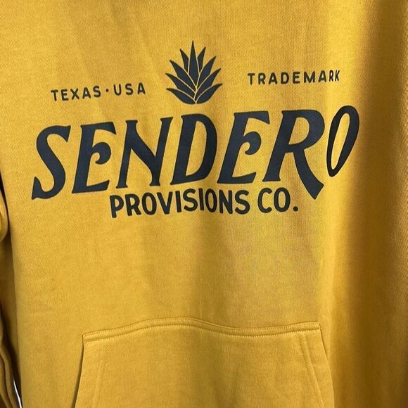 NEW Sendero Provisions Co Logo Hoodie Sz Medium Goldenrod Soft Fleece Pocket - Picture 2 of 6